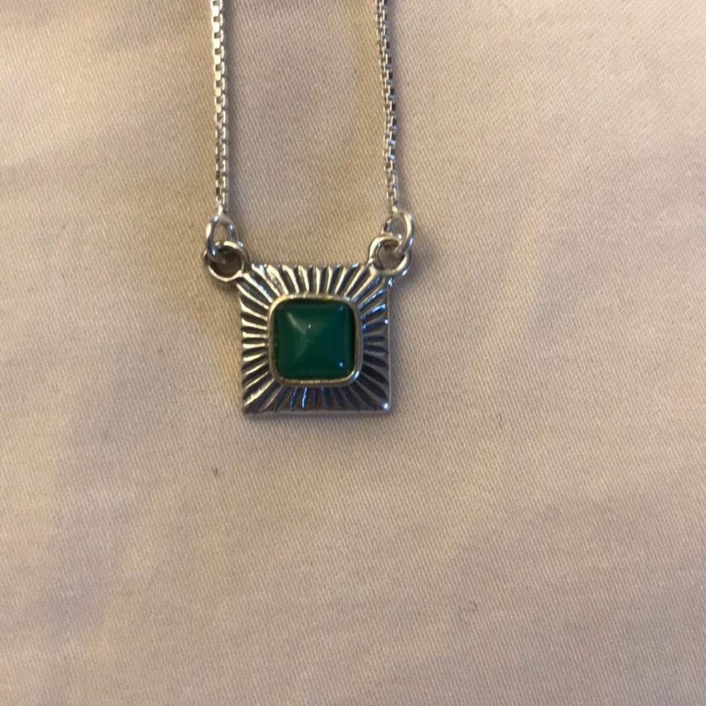 Sterling silver & jade necklace